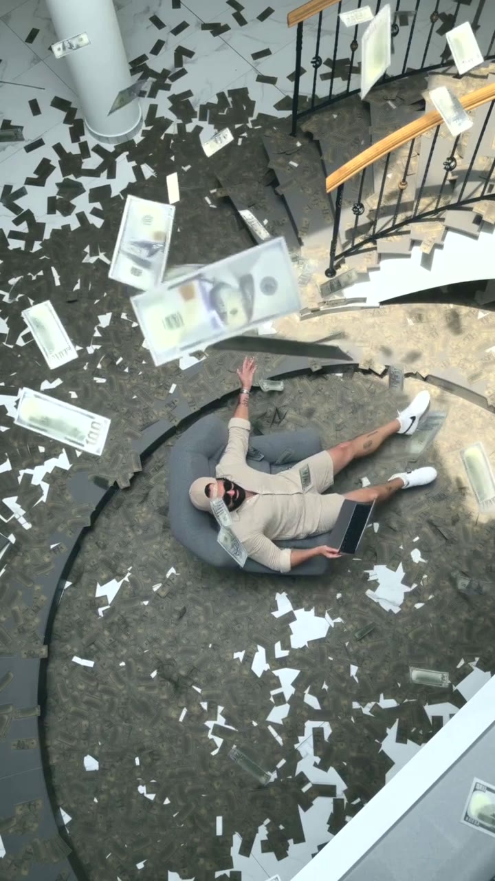 Money rain snow angel recast, AI video template