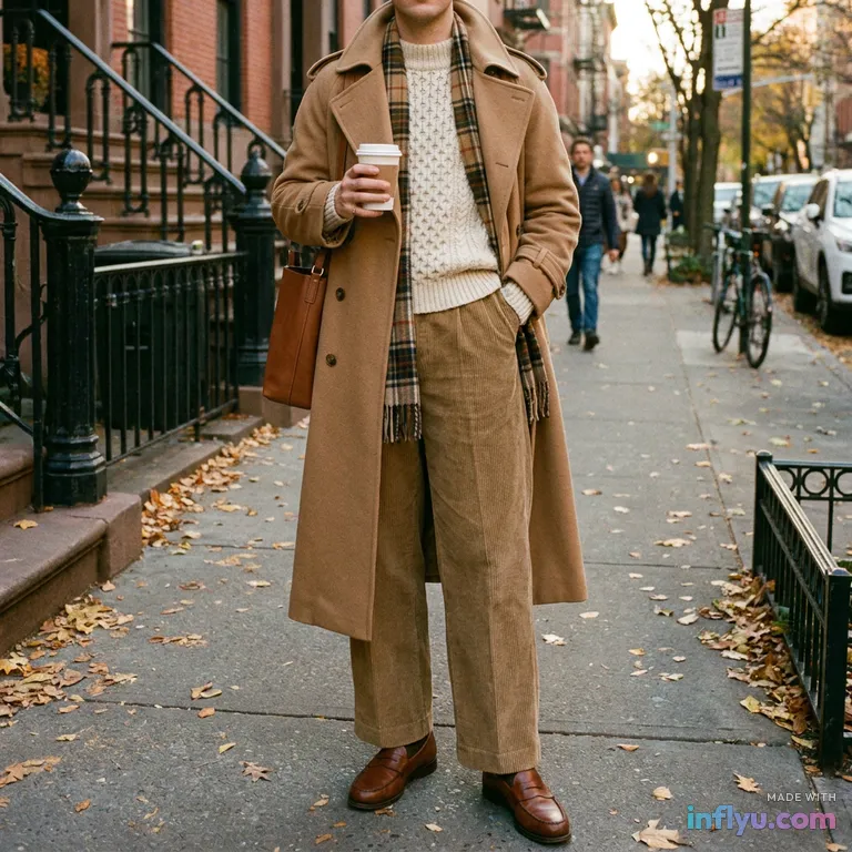Autumn street-style outfit, AI image