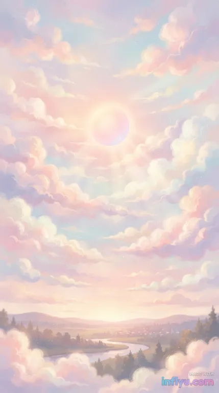 Pastel aesthetic phone wallpaper, AI image