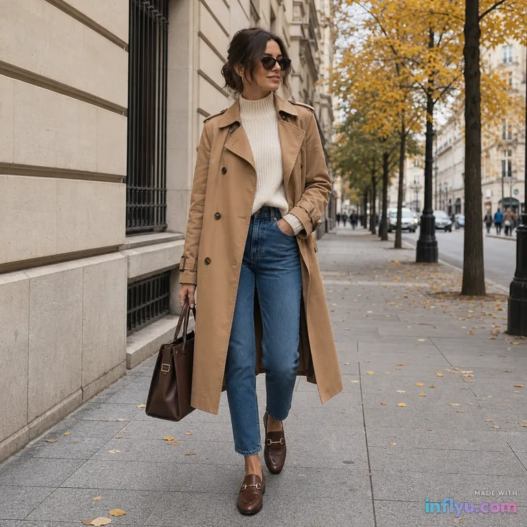 Autumn street-style outfit, AI image