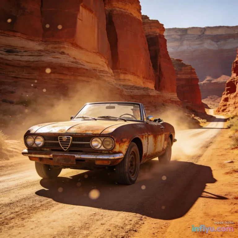 Desert road trip in Utah, AI image