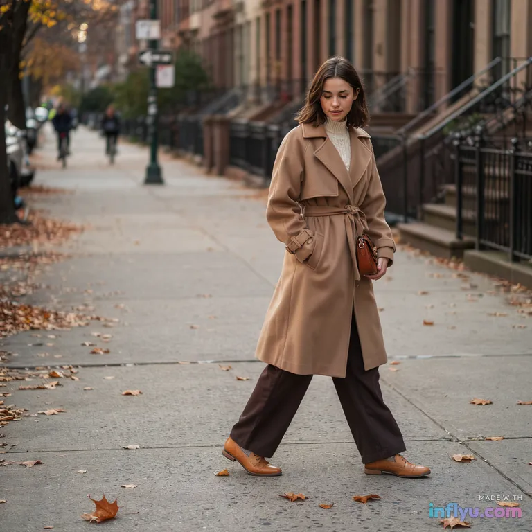 Autumn street-style outfit, AI image