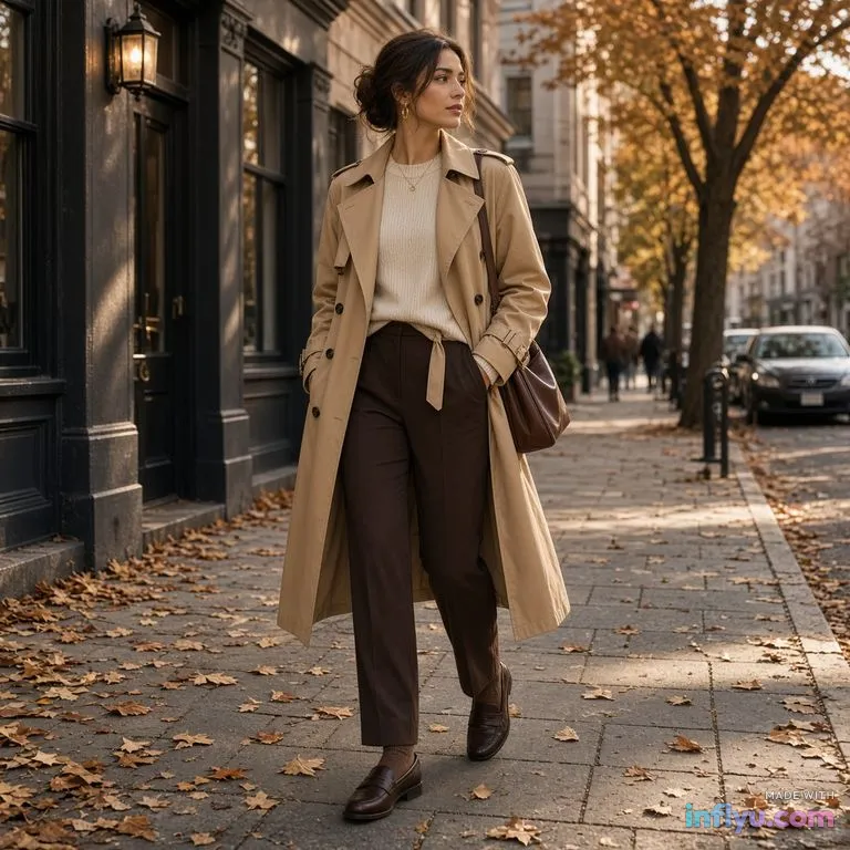 Autumn street-style outfit, AI image