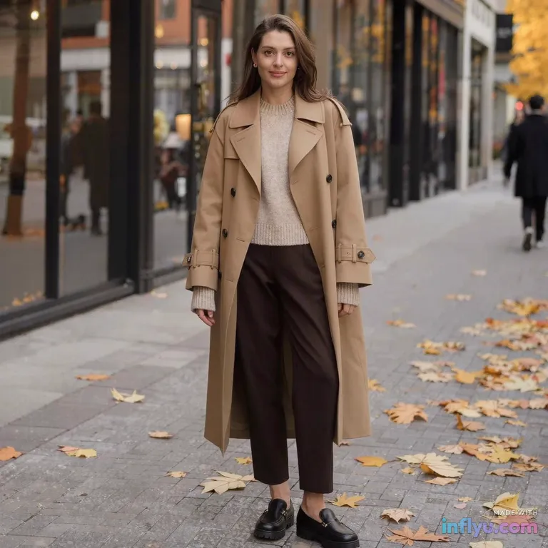 Autumn street-style outfit, AI image